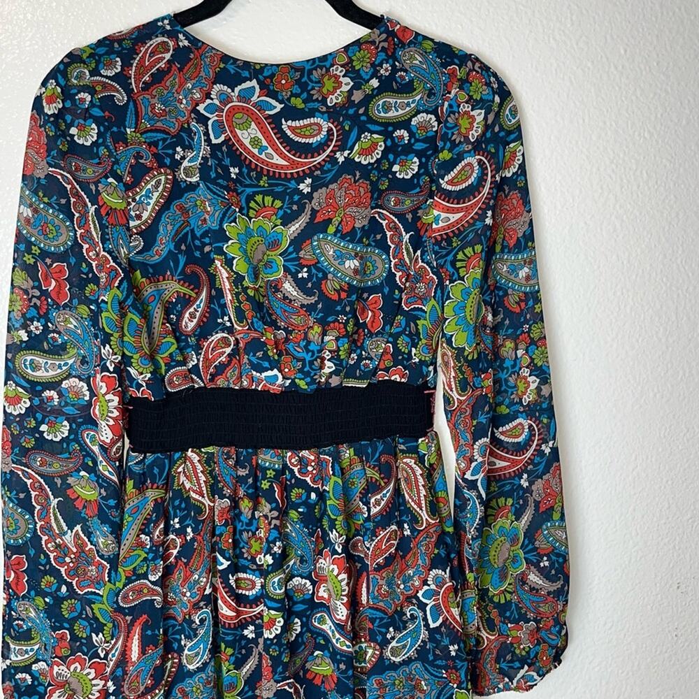 Flying Tomato Boho Mini Empire Waist Paisley Dress Size XS multi color - Picture 11 of 16
